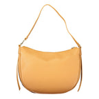 Coccinelle brown leather women's handbag with gold hardware, showing its structured design and top handle.