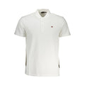 Napapijri Bianco cotton men's polo shirt, white with collar and short sleeves, casual and comfortable for everyday wear.
