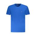 Napapijri Azzurro cotton men's T-shirt in blue, featuring a classic crew neck and minimalist design.