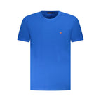 Napapijri Azzurro cotton men's T-shirt in blue, featuring a classic crew neck and minimalist design.