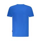 Napapijri Azzurro cotton men's T-shirt in blue, featuring a casual fit and classic crew neckline.