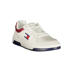Tommy Hilfiger Bianco men's polyurethane sneaker with white design, laces, and stylish sporty look.