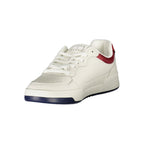 Tommy Hilfiger Bianco men's polyurethane sneaker with white design, casual athletic style, and sleek sole.