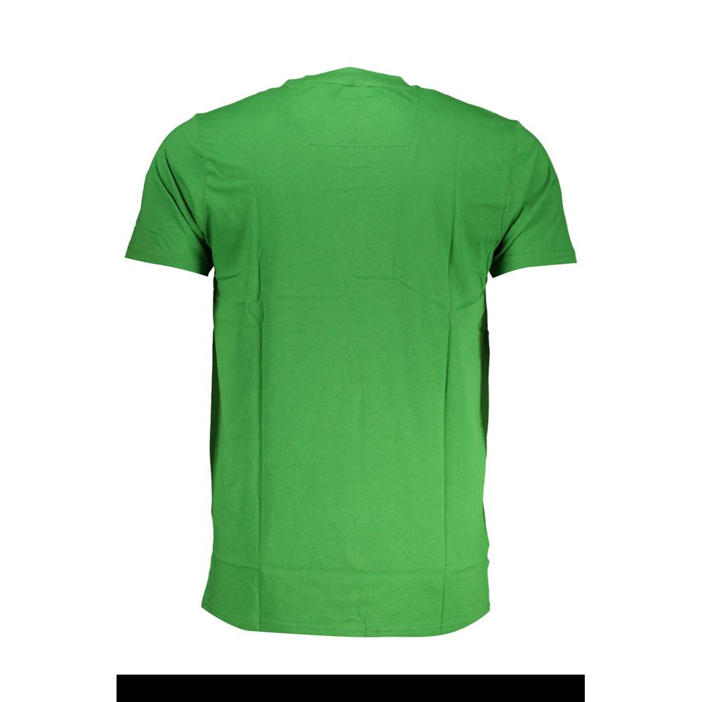 Cavalli Class Verde cotton men's T-shirt featuring a classic crew neck and short sleeves, displayed on a neutral background.