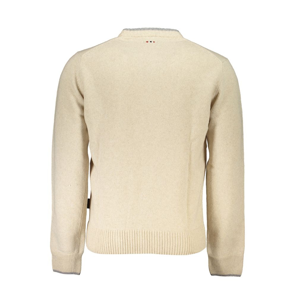 Napapijri Beige Fabric Men Sweater Napapijri