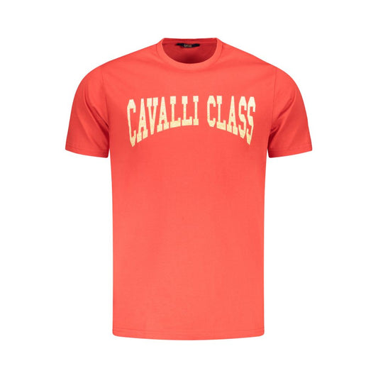 Cavalli Class Red Cotton Men T-Shirt Cavalli Class