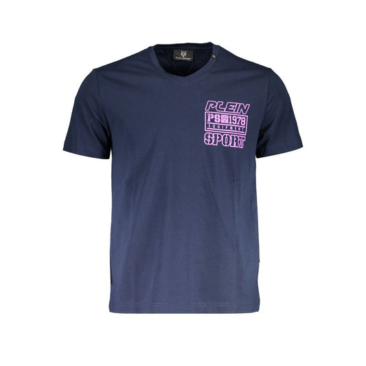 Plein Sport Blue Cotton Men T-Shirt Plein Sport