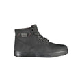 Carrera black polyurethane men's ankle boot with sleek design and lace-up closure, suitable for casual and semi-formal wear.