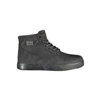 Carrera black polyurethane men's ankle boot with sleek design and lace-up closure, suitable for casual and semi-formal wear.