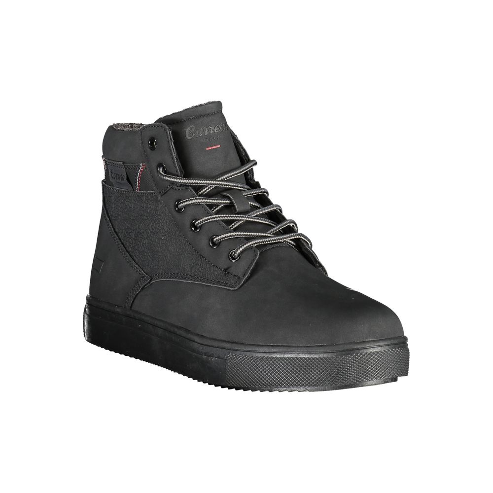 Black Carrera men's polyurethane ankle boot with sleek design and sturdy sole, perfect for casual or formal wear.