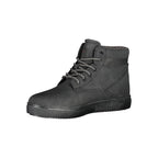 Black polyurethane men's ankle boot by Carrera with a sleek design and rounded toe, perfect for casual and semi-formal wear.
