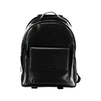Black Calvin Klein urban backpack with laptop compartment, featuring sleek design and adjustable straps.