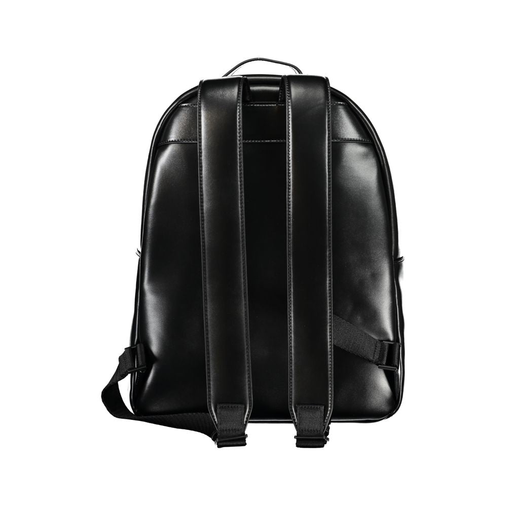 Black Calvin Klein urban backpack with a spacious laptop compartment, stylish design, and durable straps.
