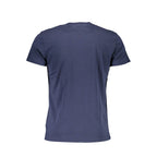 Blue cotton men's T-shirt by La Martina featuring a classic fit and subtle branding, displayed on a neutral background.