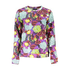 Purple cotton women's sweater by Cavalli Class, featuring a cozy knit design and classic fit.
