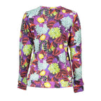 Purple Cavalli Class cotton women's sweater with long sleeves and a ribbed crew neckline, stylish and comfortable for everyday wear.