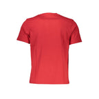 Red North Sails cotton men's T-shirt with crew neck and short sleeves, showcasing a casual, comfortable style.