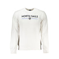 White North Sails men's cotton sweatshirt with a classic crewneck and logo patch on the chest.