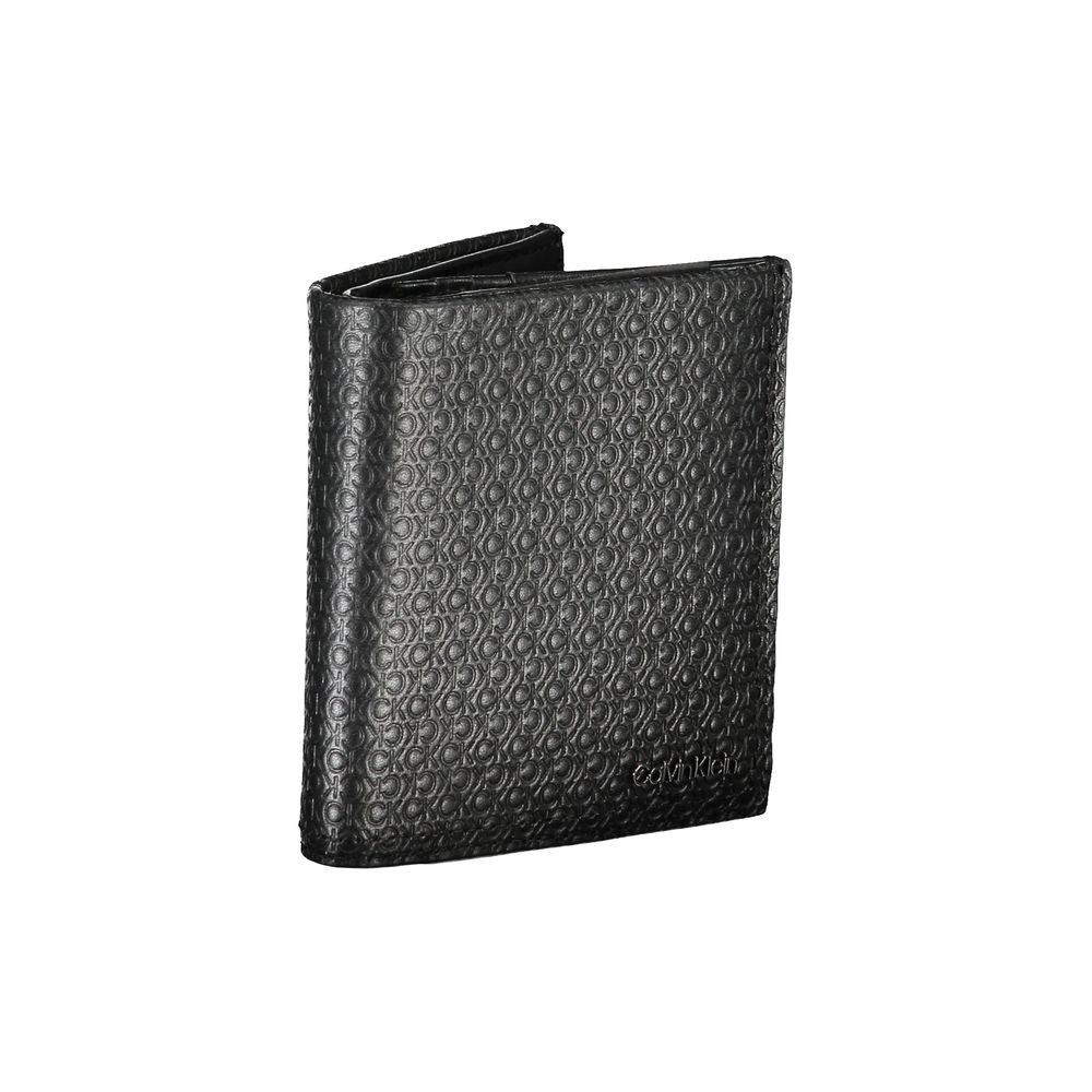Calvin Klein sleek leather bifold RFID wallet with card slots and minimalist design for men's accessories.