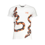 Cavalli Class Bianco cotton men's T-shirt with crew neck and short sleeves, featuring a simple, stylish design.