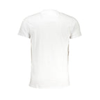 Cavalli Class Bianco cotton men's T-shirt with round neckline and short sleeves, featuring a minimalist design.