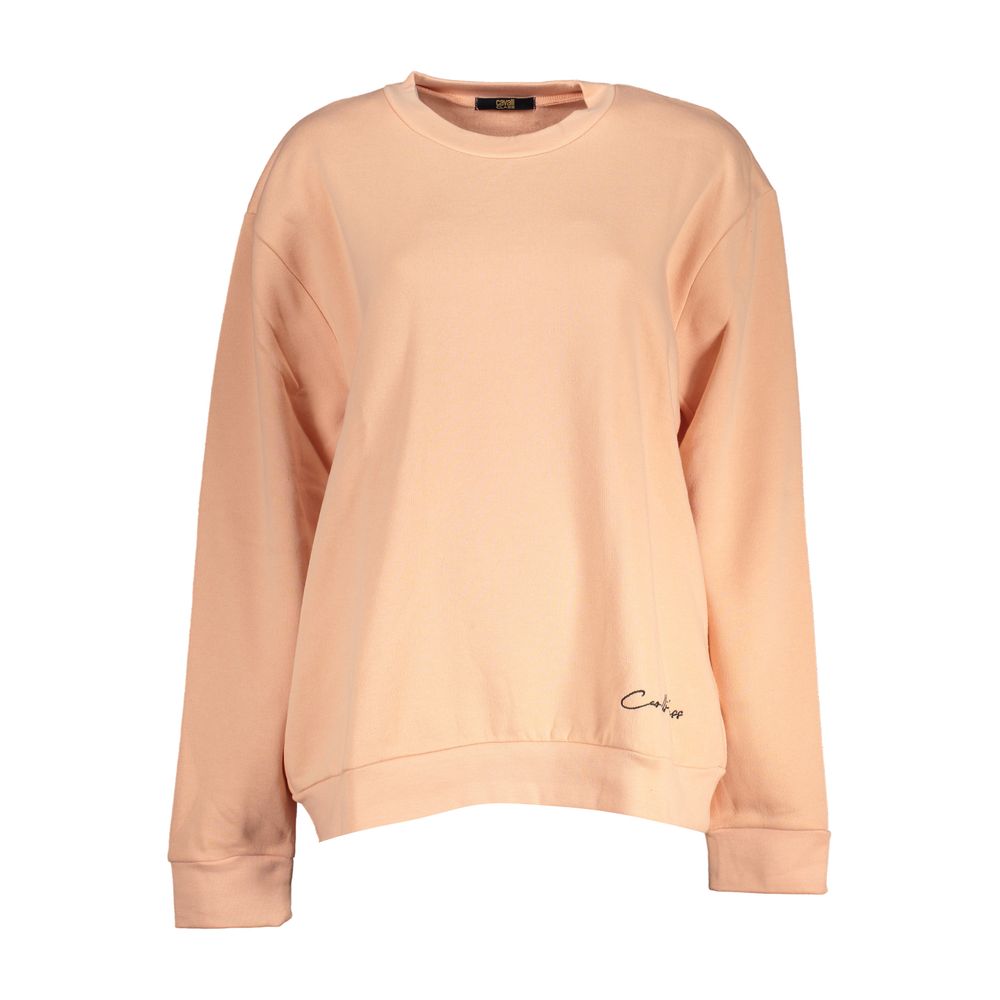 Cavalli Class Rosa polyester women's sweatshirt with a relaxed fit and subtle branding, displayed on a plain background.