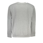 Gray cotton men's sweater by Cavalli Class, featuring a classic crewneck design and soft fabric texture.