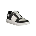 Tommy Hilfiger Nero black polyurethane men's sneaker with white sole and branding details.