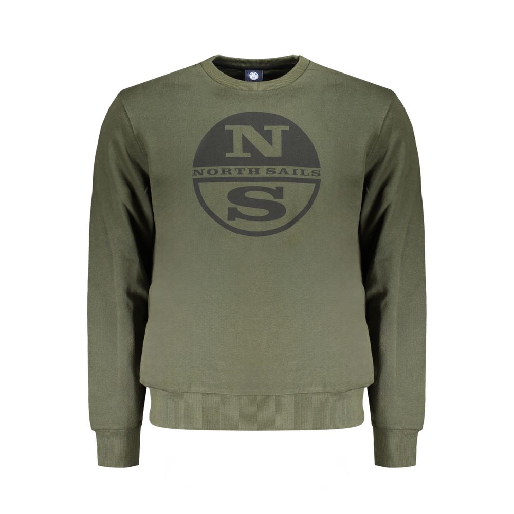 North Sails Verde cotton men's sweatshirt displayed on a hanger, featuring a casual crewneck design and North Sails branding.