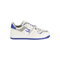 Tommy Hilfiger men's royal blue polyurethane sneaker with white sole and laces, casual athletic footwear for everyday wear.