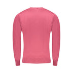 Cavalli Class Rosso viscose men's sweater with a crew neckline and long sleeves, featuring a smooth, vibrant red fabric.