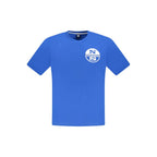 North Sails blue cotton men's T-shirt, casual fit with short sleeves and round neckline, displayed on a plain background.