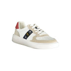 Blauer white polyurethane men's sneaker with sleek design and laces, showcasing a casual athletic footwear style.