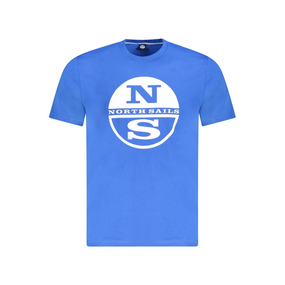 Blue cotton men's T-shirt by North Sails featuring a classic crew neck and logo detail.