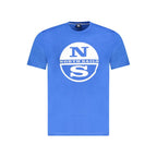 Blue cotton men's T-shirt by North Sails featuring a classic crew neck and logo detail.