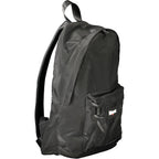 Black polyester men's backpack by Blauer with multiple compartments and adjustable straps, designed for durable everyday use.