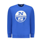 North Sails blue cotton men's sweatshirt with crew neck and long sleeves, casual and comfortable for everyday wear.
