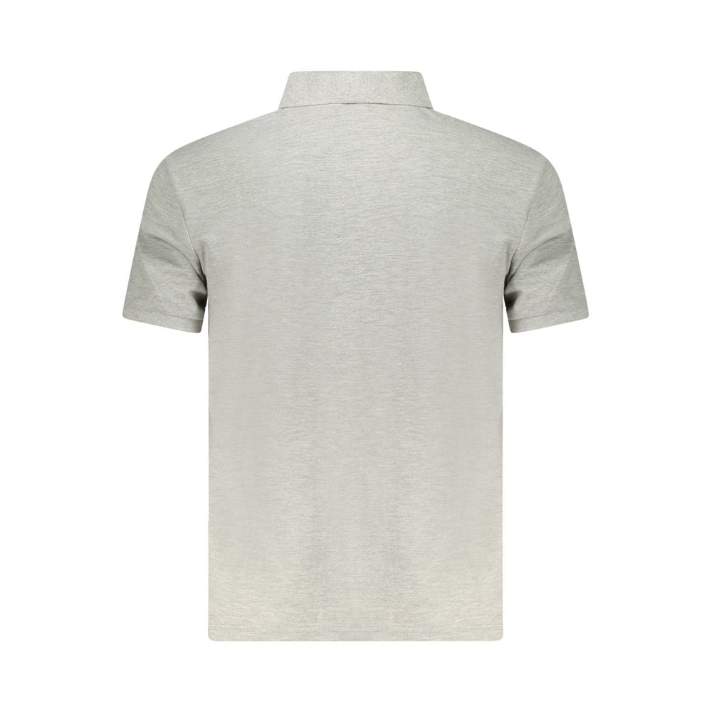 North Sails Grigio cotton men's polo shirt, with a classic collar and short sleeves, displayed on a hanger.