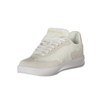 Tommy Hilfiger white polyurethane women’s sneaker with sporty design and lace-up closure, stylish and casual footwear.