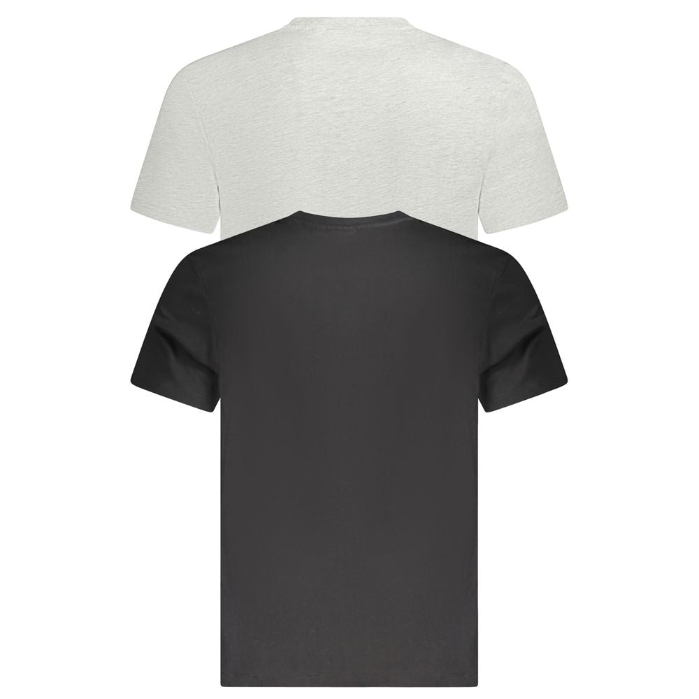 Black organic cotton men's T-shirt by Fila, showcasing a comfortable fit and classic design.