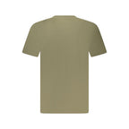 Timberland Green Organic Cotton Men’s T-Shirt displayed on a hanger, showcasing casual style and eco-friendly fabric.