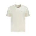 Pepe Jeans Bianco cotton men's T-shirt displayed flat, featuring a classic crew neck and short sleeves in white fabric.
