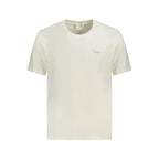 Pepe Jeans Bianco cotton men's T-shirt displayed flat, featuring a classic crew neck and short sleeves in white fabric.