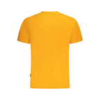Orange Napapijri cotton men's T-shirt with a crew neckline and subtle branding, displayed on a plain background.
