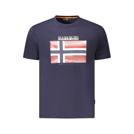 Napapijri Blue Cotton Men T-Shirt Napapijri