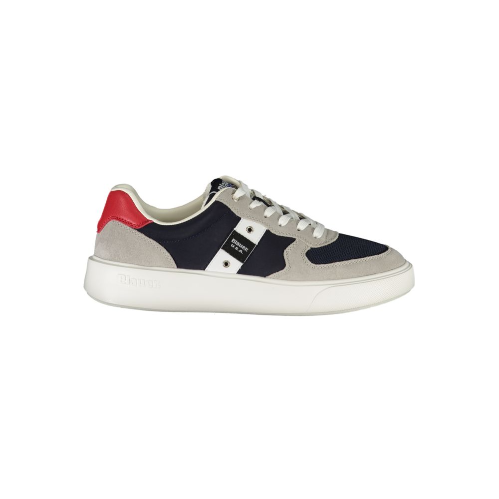 Blue Blauer men's sneaker made of polyurethane, featuring a sleek design with white sole and laces.