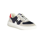 Blue polyurethane men's sneaker by Blauer featuring a sleek design and sporty laces.