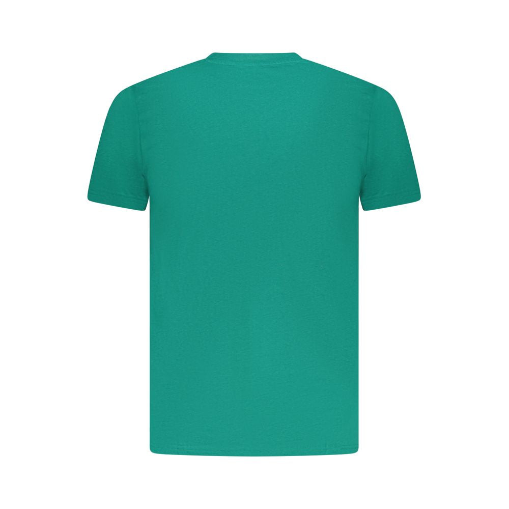 Cavalli Class Verde cotton men's T-shirt featuring a classic crew neck and short sleeves, displayed on a white background.