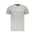 Cavalli Class gray cotton men's T-shirt with round neckline and short sleeves, casual and comfortable for everyday wear.