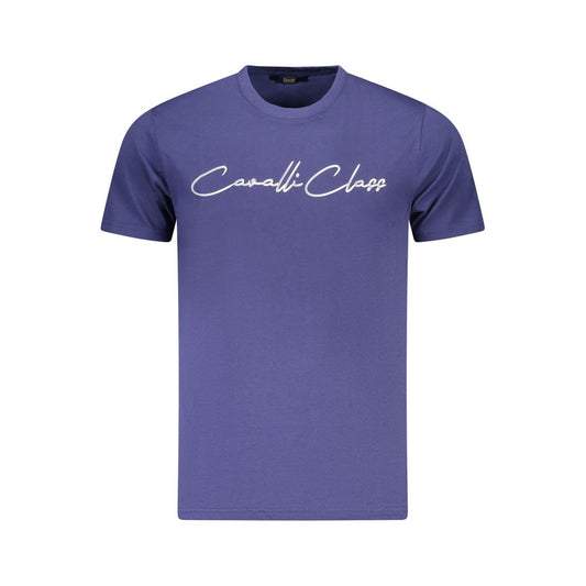 Cavalli Class Blue Cotton Men T-Shirt Cavalli Class